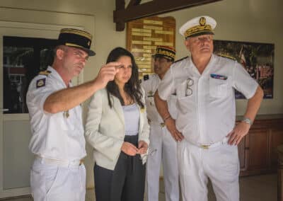 MOM- Naïma Moutchou, Ministre des Outre-mer en visite à Mayotte pour les 1 an de Chido - Reportage Sipa - RSMA mayotte