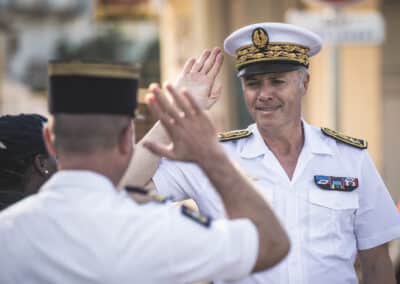Première PAD pour Frédéric Poisot, Préfet de Mayotte avec le RSMA de Mayotte et en présence du maire de la commune d'Acoua