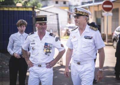 Première PAD pour Frédéric Poisot, Préfet de Mayotte avec le RSMA de Mayotte et en présence du maire de la commune d'Acoua