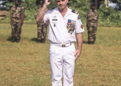 Première PAD pour Frédéric Poisot, Préfet de Mayotte avec le RSMA de Mayotte et en présence du maire de la commune d'Acoua