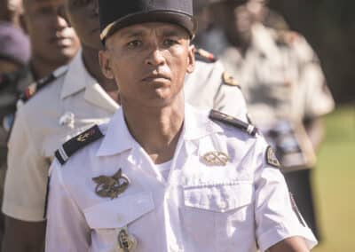 Première PAD pour Frédéric Poisot, Préfet de Mayotte avec le RSMA de Mayotte et en présence du maire de la commune d'Acoua