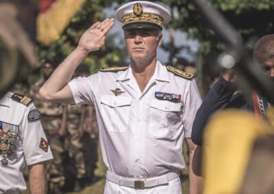 Première PAD pour Frédéric Poisot, Préfet de Mayotte avec le RSMA de Mayotte et en présence du maire de la commune d'Acoua