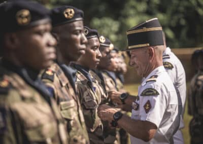 Première PAD pour Frédéric Poisot, Préfet de Mayotte avec le RSMA de Mayotte et en présence du maire de la commune d'Acoua