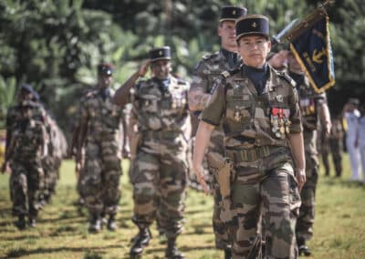 Première PAD pour Frédéric Poisot, Préfet de Mayotte avec le RSMA de Mayotte et en présence du maire de la commune d'Acoua