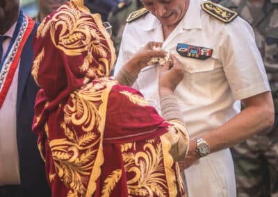 Première PAD pour Frédéric Poisot, Préfet de Mayotte avec le RSMA de Mayotte et en présence du maire de la commune d'Acoua