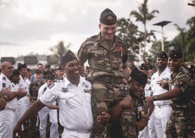 Passation de commandement entre le colonel Soubra et le colonel Toyer à la tête du Régiment du Service Militaire Adapté de Mayotte